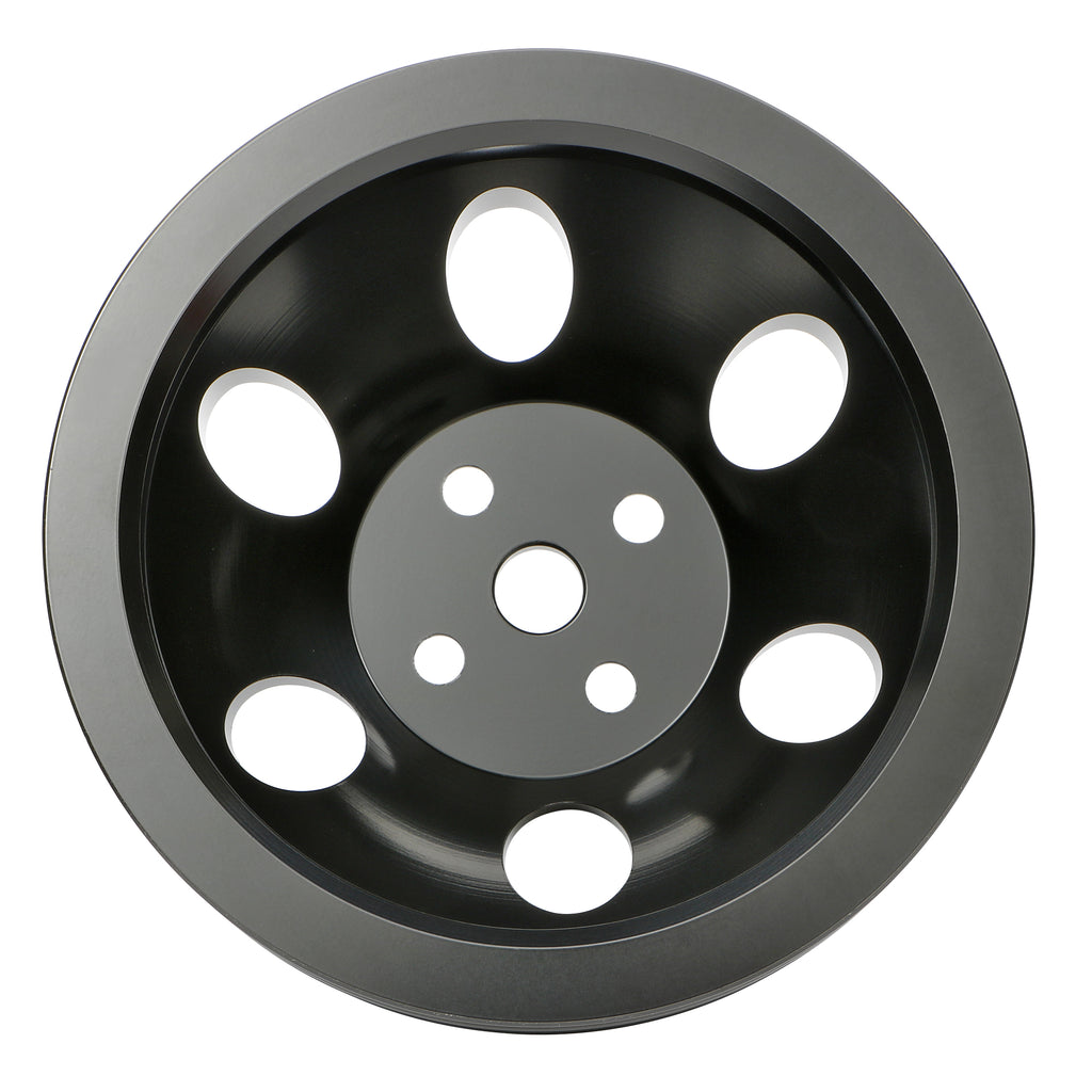 Aluminum-Bb-Chevy-Water-Pump-Pulley;-2-Groove;-Short-Water-Pump--Black-Finish