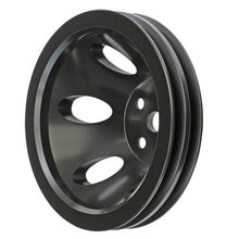 Load image into Gallery viewer, Aluminum-Bb-Chevy-Water-Pump-Pulley;-2-Groove;-Short-Water-Pump--Black-Finish