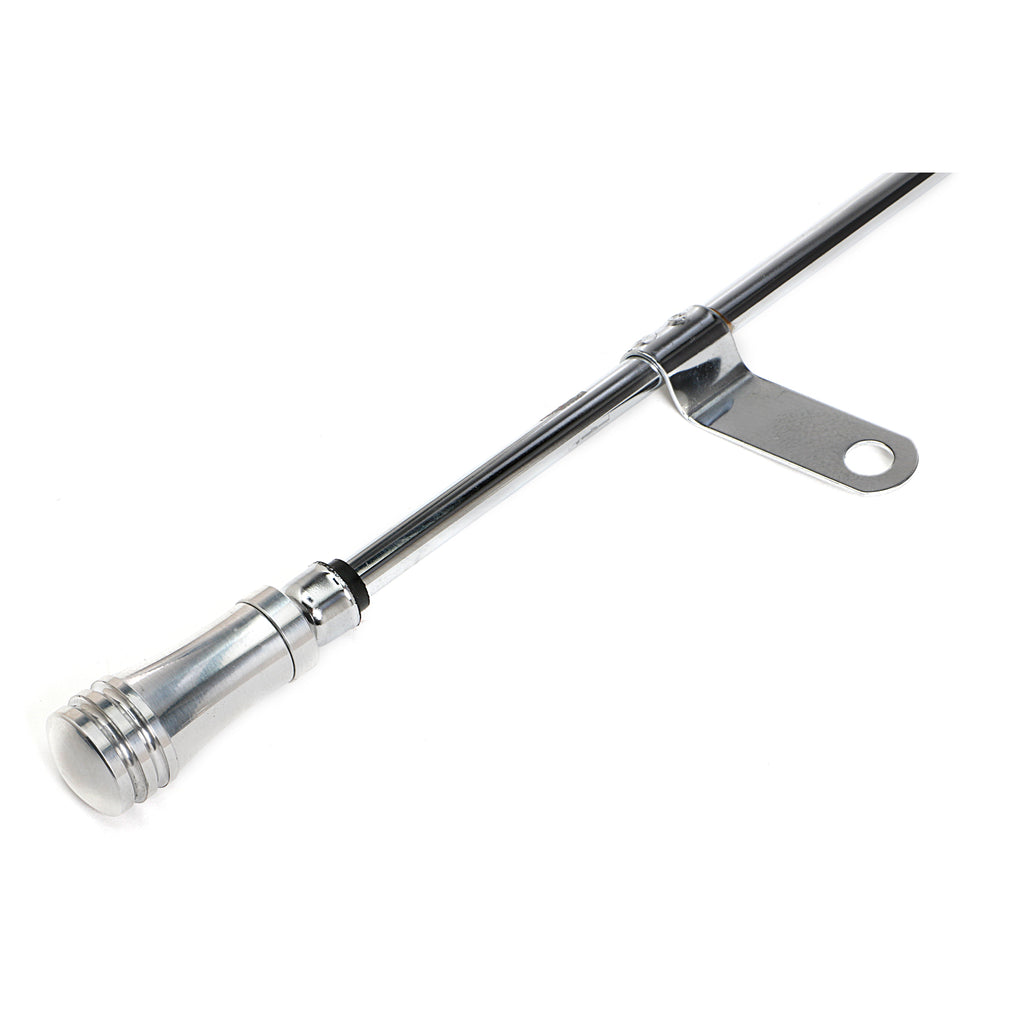 Aluminum-Handle-Oil-Dipstick;Chrome-Tube;21-In.-Dipstick;-65-90-Chevy-Bb-396-454