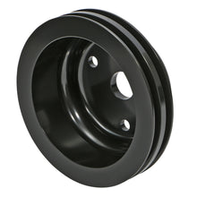 Load image into Gallery viewer, Aluminum-Sb-Chevy-Crankshaft-Pulley;-2-Groove;-Long-Water-Pump--Black-Finish