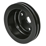 Trans-Dapt 7147 ALUMINUM SB CHEVY CRANKSHAFT PULLEY; 2 GROOVE; LONG WATER PUMP- BLACK FINISH