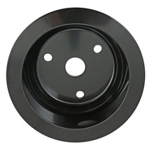 Load image into Gallery viewer, Aluminum-Sb-Chevy-Crankshaft-Pulley;-3-Groove;-Long-Water-Pump--Black-Finish