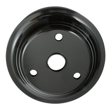 Load image into Gallery viewer, Aluminum-Sb-Chevy-Crankshaft-Pulley;-3-Groove;-Long-Water-Pump--Black-Finish