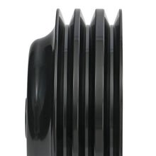 Load image into Gallery viewer, Aluminum-Sb-Chevy-Crankshaft-Pulley;-3-Groove;-Long-Water-Pump--Black-Finish