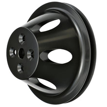 Load image into Gallery viewer, Aluminum-Sb-Chevy-Water-Pump-Pulley;-1-Groove;-Short-Water-Pump--Black-Finish