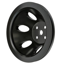 Load image into Gallery viewer, Aluminum-Sb-Chevy-Water-Pump-Pulley;-1-Groove;-Short-Water-Pump--Black-Finish