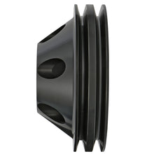 Load image into Gallery viewer, Aluminum-Sb-Chevy-Water-Pump-Pulley;-2-Groove;-Long-Water-Pump--Black-Finish