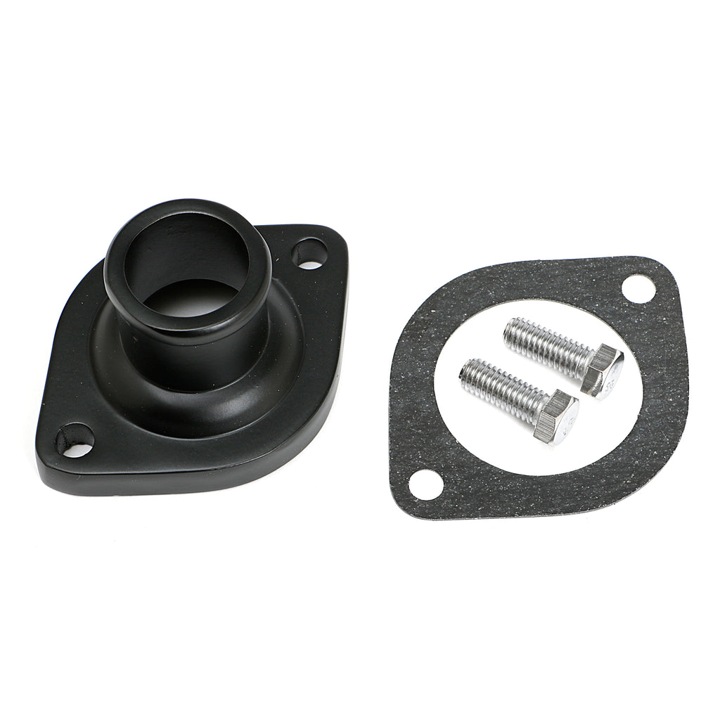 Asphalt-Black-Powder-Coated-Water-Neck;-Mopar-V8