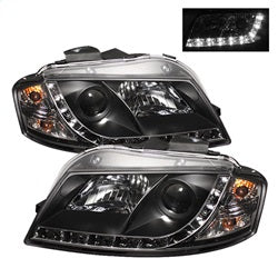 Audi-A3-06-08-Projector-Headlights-Halogen-Model-Only---Drl-Black-Pro-Yd-Aa306-Drl-Bk