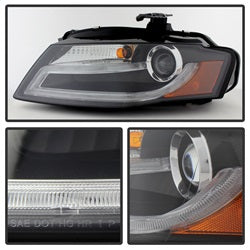 Audi-A4-09-12-Projector-Headlights-XenonHid-Model-Only---Drl-Led-Blk-Pro-Yd-Aa408-Hid-Drl-Bk