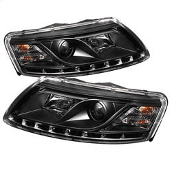 Audi-A6-05-07-Projector-Headlights-Halogen-Model-Only---Drl-Black-Pro-Yd-Ada605-Drl-Bk
