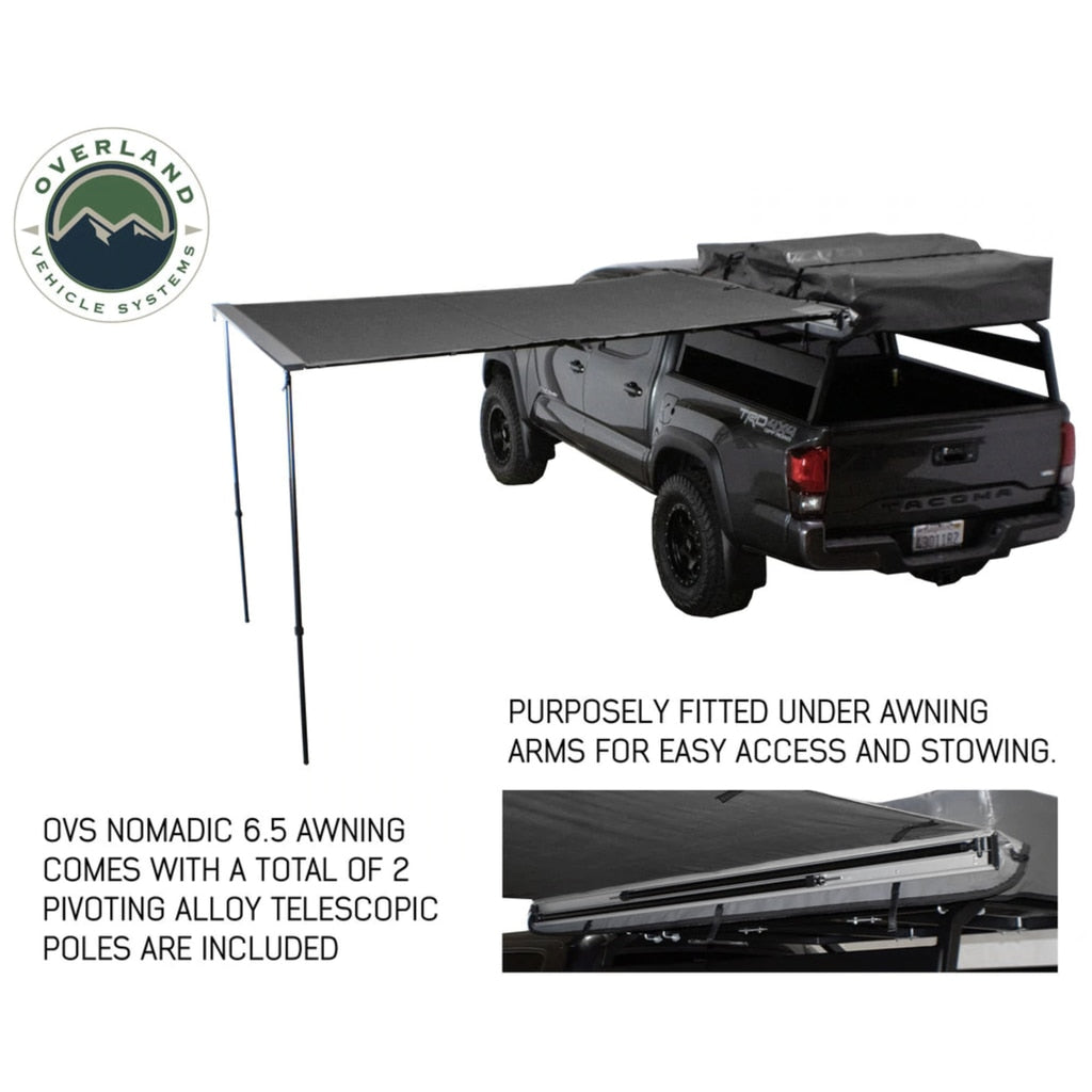 Awning-2.5-8.0-Foot-With-Black-Cover-Universal-Nomadic-Overland-Vehicle-Systems