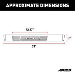 ARIES B2853 ARIES B2853 53-Inch Oval Black Aluminum Nerf Bars; Brackets Sold Separately - Truck Part Superstore