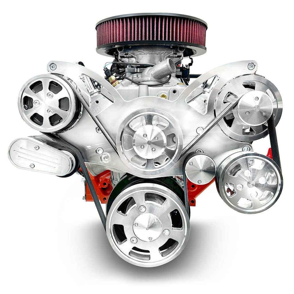 BluePrint Engines B427FKTKX Standard Edition GM Compatible Builder Series - EFI - Polished Pulley Kit for Select Chevrolet Bel Air, Chevrolet Biscayne, Chevrolet Blazer, Chevrolet Brookwood, Chevrolet C10, Chevrolet C10 Pickup, Chevrolet C10 Suburban,