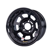 Load image into Gallery viewer, BASSETT 58D52ILK 15x8 IMCA B/Lock Wheel Black D-Hole 5x5
