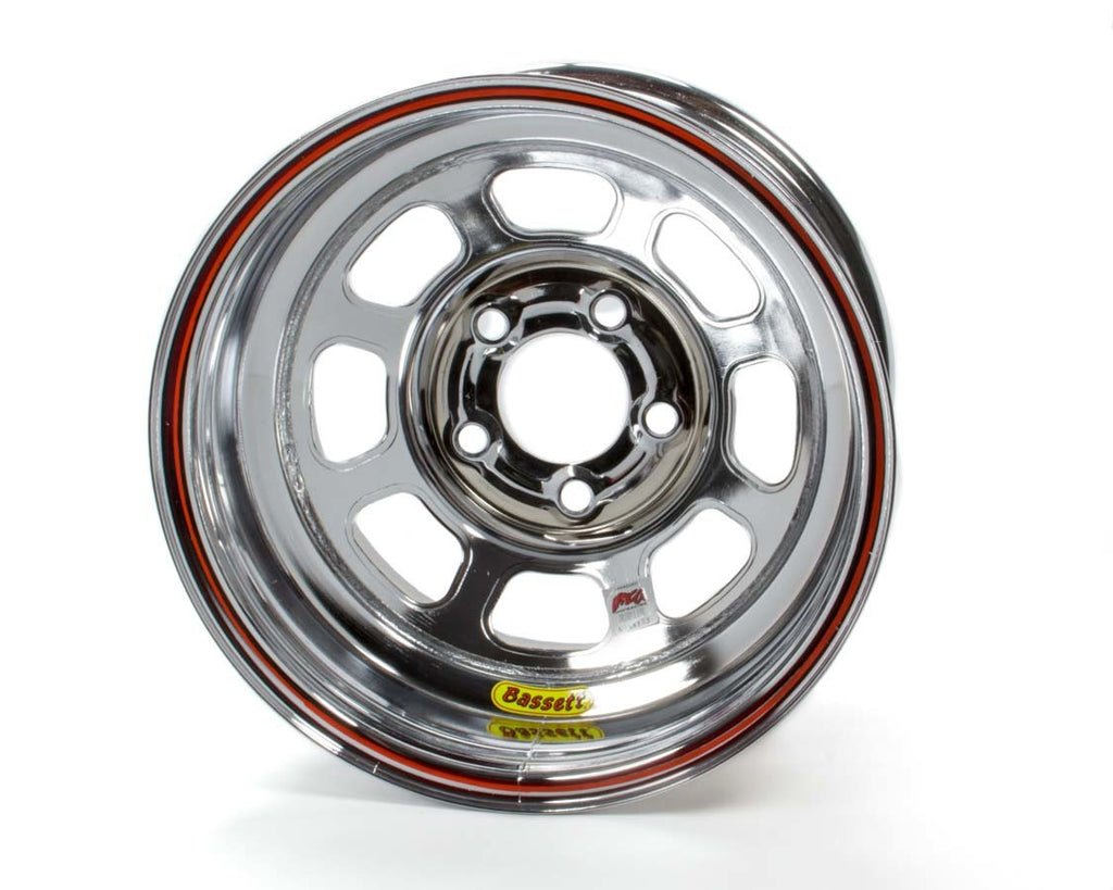 BASSETT 58D52IRBC 15x8 IMCA Wheel Rev. Bell D-Hole Chrome