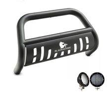Load image into Gallery viewer, Black Horse Off Road BB037411A-SP-PLFB Bull Bar Kit for Select Cadillac Escalade, Cadillac Escalade ESV, Cadillac Escalade EXT, Chevrolet Avalanche, Chevrolet Silverado 1500, Chevrolet Silverado LD, Chevrolet Suburban, Chevrolet Suburban 1500, Chevrolet