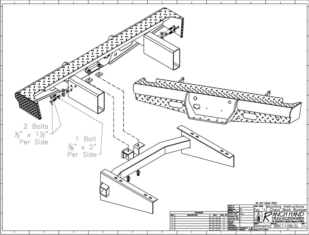 Ranch Hand BBC110BLSL Legend Series Rear Bumper - Truck Part Superstore