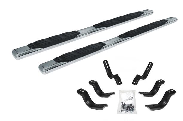 Go Rhino 105441580PS 5" 1000 Series Side Steps with Mounting Brackets Kit for Select Toyota Tundra