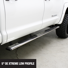 Load image into Gallery viewer, Go Rhino 650087PS 5" OE Xtreme Low Profile Side Steps - BOARDS ONLY for Select Chevrolet Silverado 1500, Chevrolet Silverado HD, Chevrolet Silverado LTD, Chevrolet Silverado HD, Chevrolet Silverado 3500, Chevrolet Silverado HD, Dodge Ram 1500, Dodge Ram