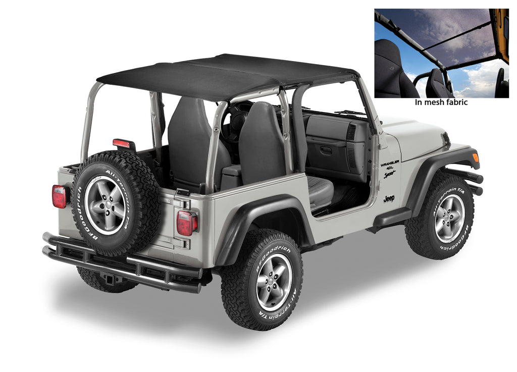 Bestop 52531-11 Header Extended Safari Style Bikini(R) Top for Select Jeep Wrangler