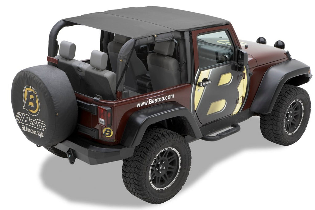 Bestop 52583-35 Header Extended Safari Style Bikini(R) Top for Select Jeep Wrangler, Jeep Wrangler JK