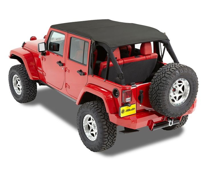 Bestop 52594-35 Header Extended Safari Cable Style Bikini(R) Top for Select Jeep Wrangler, Jeep Wrangler JK