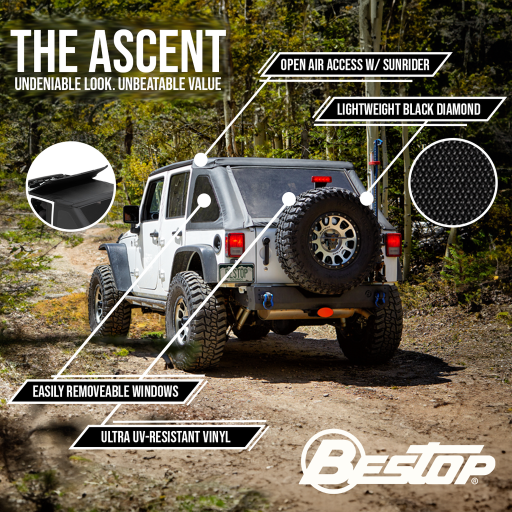 Bestop 56825-35 Ascent for Select Jeep Wrangler, Jeep Wrangler JK