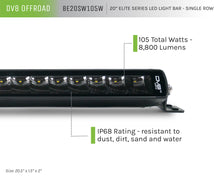 Load image into Gallery viewer, DV8 Offroad BE20SW105W UNIVERSAL 20in. SINGLE ROW LED LIGHT BAR w/ FLOOD/SPOT COMBO PATTERN/SIDE MOUNTS