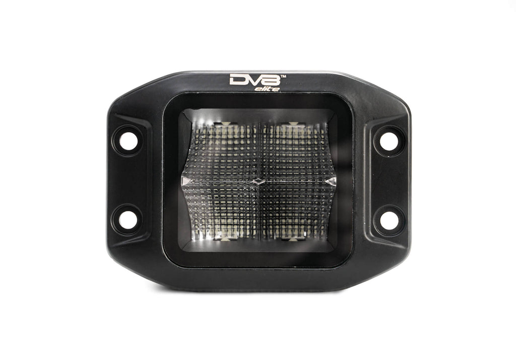 DV8 Offroad BE3FMW40W UNIVERSAL 3 in. CUBE LED LIGHT WITH FLOOD PATTERN AND FLUSH MOUNT PLATE BUILT IN