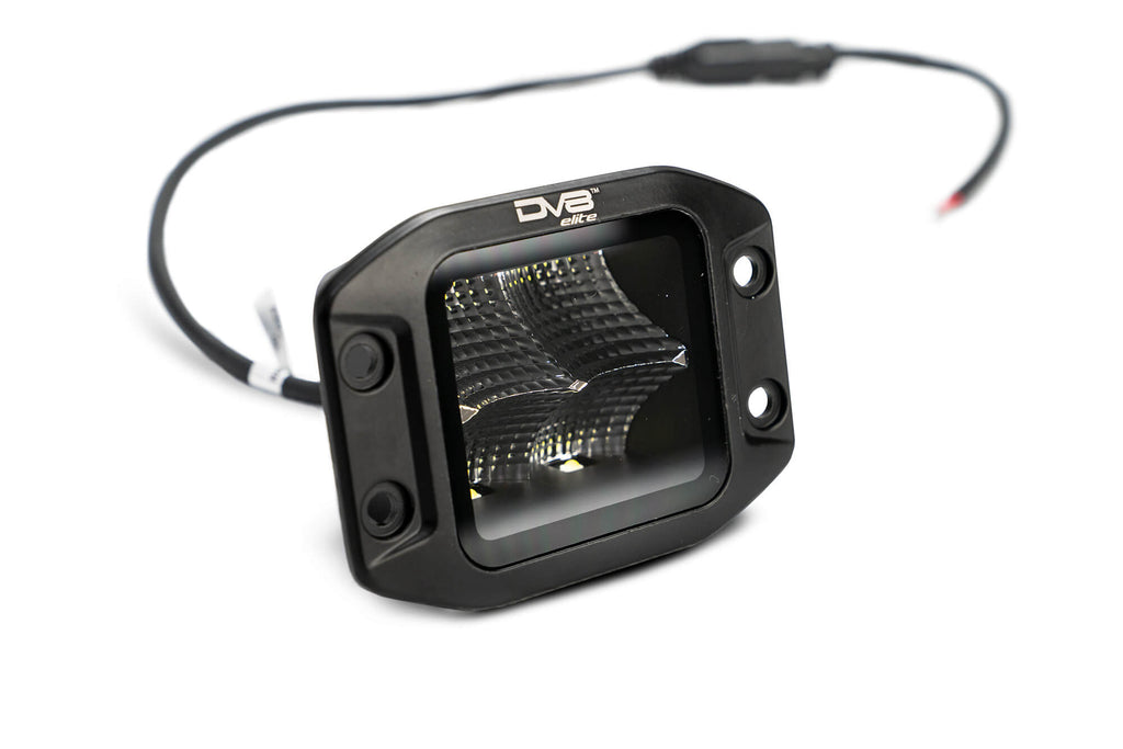 DV8 Offroad BE3FMW40W UNIVERSAL 3 in. CUBE LED LIGHT WITH FLOOD PATTERN AND FLUSH MOUNT PLATE BUILT IN
