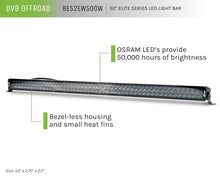 Load image into Gallery viewer, DV8 Offroad BE52EW500W UNIVERSAL 52 INCH DUAL ROW LED LIGHT BAR WITH FLOOD/SPOT PATTERN AND SIDE MOUNTS