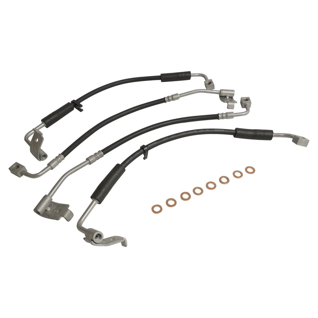 Crown Automotive Jeep Replacement BHK1 Brake Hose Kit for 07-10 Jeep Wrangler, Left & Right, Front & Rear Brake Hoses for Select Jeep Wrangler