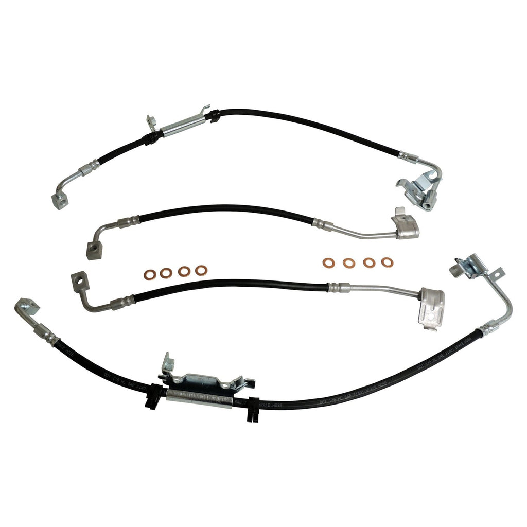 Crown Automotive Jeep Replacement BHK2 Brake Hose Kit for 11-18 Jeep Wrangler, Left & Right, Front & Rear Brake Hoses for Select Jeep Wrangler, Jeep Wrangler JK