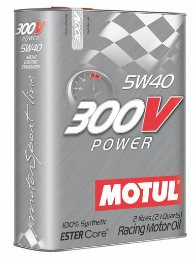 Motul 104242 300V Power 5W40 Synthetic Racing Engine Oill - 2L