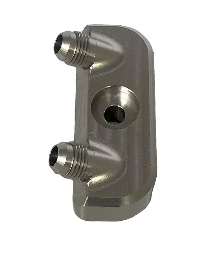 BOWLER PERFORMANCE TRANSMISSIONS 2410003 GM 6L80E Cooler Manifold Set Converts To -6 Black