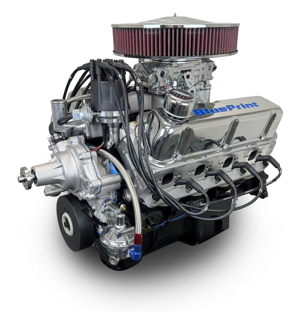BluePrint Engines BP3479RCTCD 347CI Ford Small Block Compatible Deluxe Dressed -Carb -Rear Sump for Select Ford B-100, Ford B-150, Ford B-200, Ford B-200 Panel, Ford Bronco, Ford Cougar, Ford Country Sedan, Ford Country Squire, Ford Custom, Ford Custom