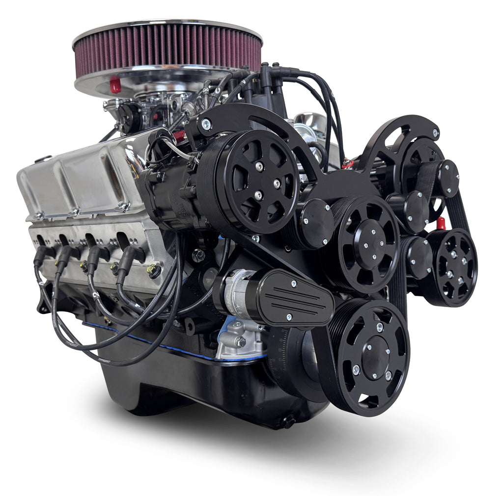 BluePrint Engines BP3479RCTCKB 347CI Ford Small Block Compatible Deluxe Dressed -Carb -Rear Sump -Black Kit for Select Ford B-100, Ford B-150, Ford B-200, Ford B-200 Panel, Ford Bronco, Ford Cougar, Ford Country Sedan, Ford Country Squire, Ford Custom,
