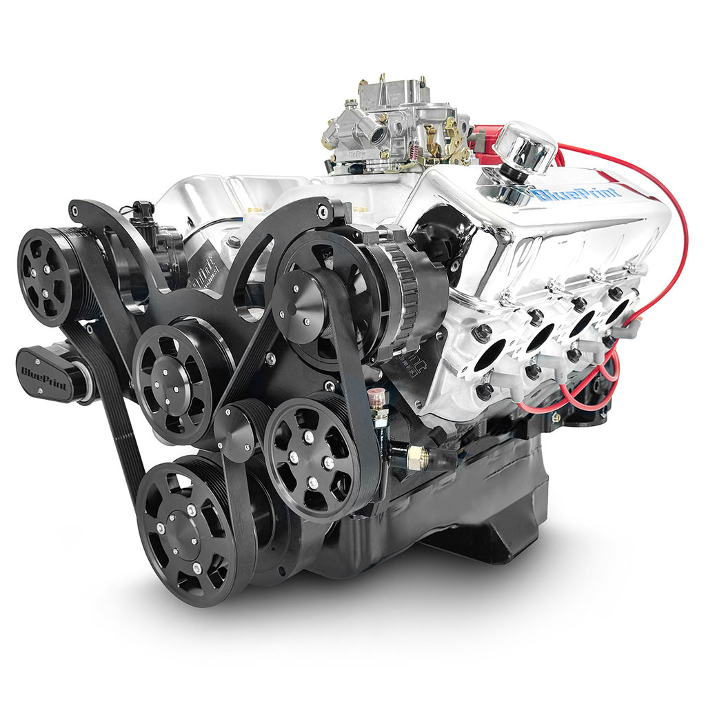 BluePrint Engines BP454CTCKB 454CI GM Big Block Compatible Deluxe Dressed -Carb -Black Kit for Select Chevrolet Bel Air, Chevrolet Biscayne, Chevrolet Blazer, Chevrolet Brookwood, Chevrolet C10, Chevrolet C10 Pickup, Chevrolet C10 Suburban, Chevrolet