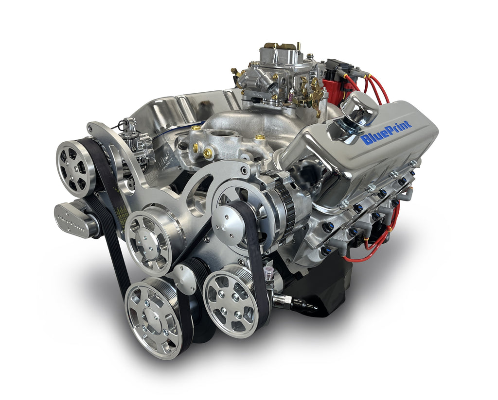 BluePrint Engines BP454CTCK 454CI GM Big Block Compatible Deluxe Dressed -Carb -Polished Kit for Select Chevrolet Bel Air, Chevrolet Biscayne, Chevrolet Blazer, Chevrolet Brookwood, Chevrolet C10, Chevrolet C10 Pickup, Chevrolet C10 Suburban, Chevrolet