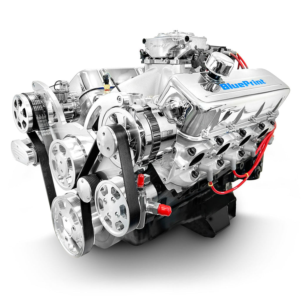 BluePrint Engines BP4967CTFK 496CI GM Big Block Compatible Base Dressed -EFI -Polished Kit for Select Chevrolet Bel Air, Chevrolet Biscayne, Chevrolet Blazer, Chevrolet Brookwood, Chevrolet C10, Chevrolet C10 Pickup, Chevrolet C10 Suburban, Chevrolet