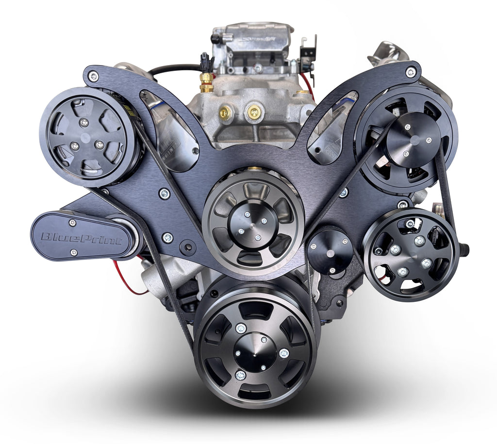 BluePrint Engines BP454CTFKB 454CI GM Big Block Compatible Deluxe Dressed -EFI -Black Kit for Select Chevrolet Bel Air, Chevrolet Biscayne, Chevrolet Blazer, Chevrolet Brookwood, Chevrolet C10, Chevrolet C10 Pickup, Chevrolet C10 Suburban, Chevrolet C20,
