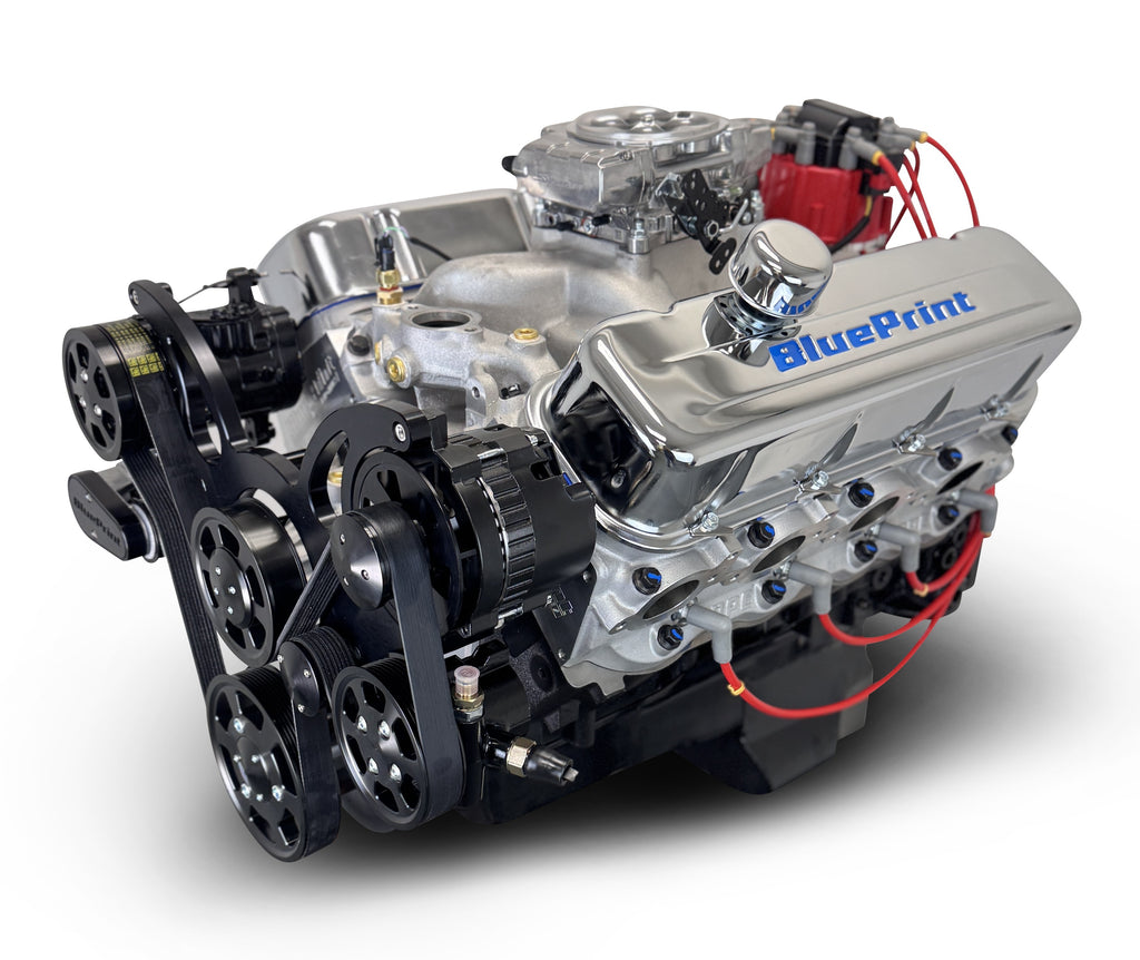 BluePrint Engines BP454CTFKB 454CI GM Big Block Compatible Deluxe Dressed -EFI -Black Kit for Select Chevrolet Bel Air, Chevrolet Biscayne, Chevrolet Blazer, Chevrolet Brookwood, Chevrolet C10, Chevrolet C10 Pickup, Chevrolet C10 Suburban, Chevrolet C20,