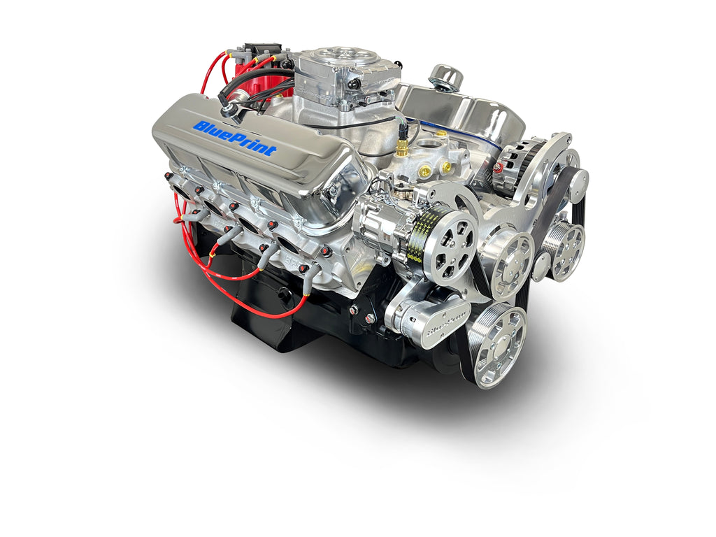 BluePrint Engines BP454CTFK 454CI GM Big Block Compatible Deluxe Dressed -EFI -Polished Kit for Select Chevrolet Bel Air, Chevrolet Biscayne, Chevrolet Blazer, Chevrolet Brookwood, Chevrolet C10, Chevrolet C10 Pickup, Chevrolet C10 Suburban, Chevrolet