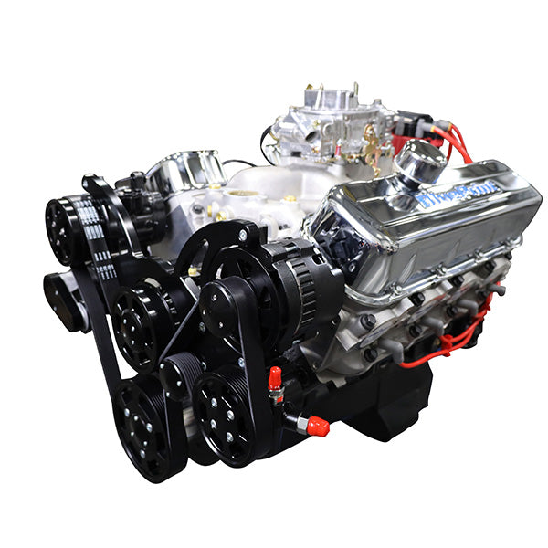 BluePrint Engines BP4967CTCKB 496CI GM Big Block Compatible Deluxe Dressed -Carb -Polished Kit for Select Chevrolet Bel Air, Chevrolet Biscayne, Chevrolet Blazer, Chevrolet Brookwood, Chevrolet C10, Chevrolet C10 Pickup, Chevrolet C10 Suburban, Chevrolet