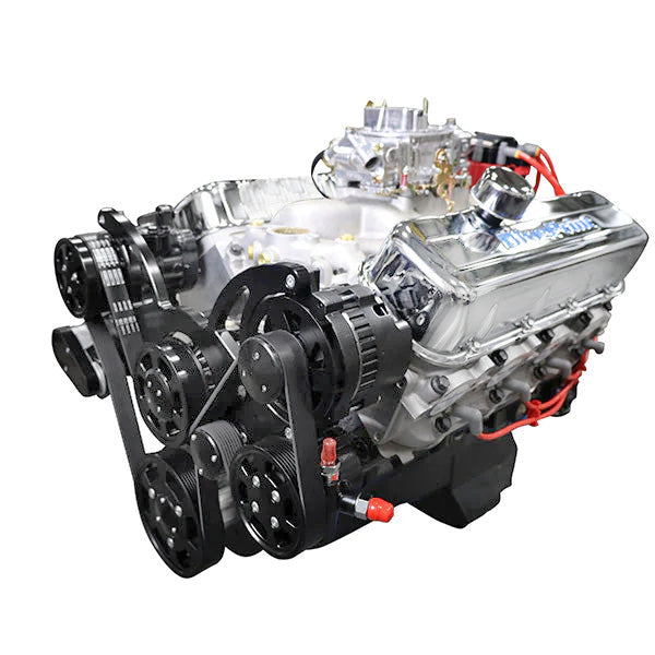 BluePrint Engines BP4967CTCKB 496CI GM Big Block Compatible Deluxe Dressed -Carb -Polished Kit for Select Chevrolet Bel Air, Chevrolet Biscayne, Chevrolet Blazer, Chevrolet Brookwood, Chevrolet C10, Chevrolet C10 Pickup, Chevrolet C10 Suburban, Chevrolet
