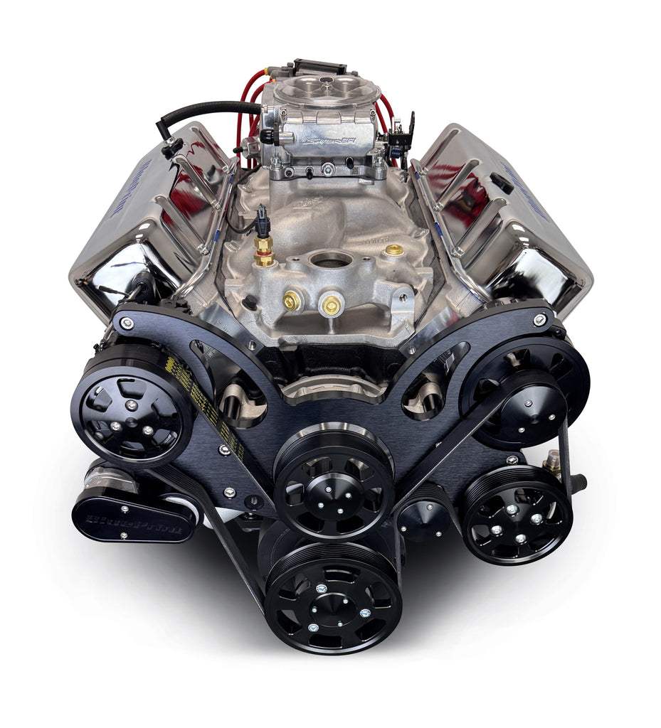 BluePrint Engines BP4967CTFKB 496CI GM Big Block Compatible Base Dressed -EFI -Black Kit for Select Chevrolet Bel Air, Chevrolet Biscayne, Chevrolet Blazer, Chevrolet Brookwood, Chevrolet C10, Chevrolet C10 Pickup, Chevrolet C10 Suburban, Chevrolet C20,