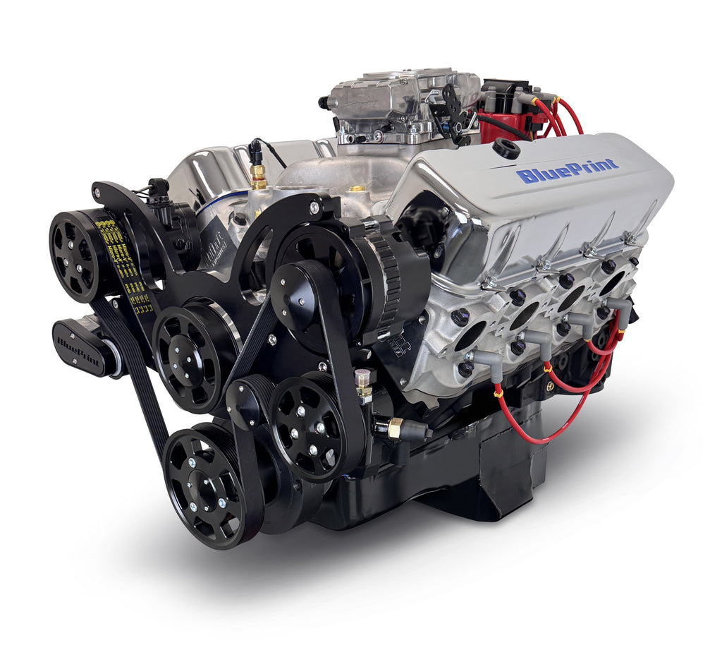 BluePrint Engines BP4967CTFKB 496CI GM Big Block Compatible Base Dressed -EFI -Black Kit for Select Chevrolet Bel Air, Chevrolet Biscayne, Chevrolet Blazer, Chevrolet Brookwood, Chevrolet C10, Chevrolet C10 Pickup, Chevrolet C10 Suburban, Chevrolet C20,