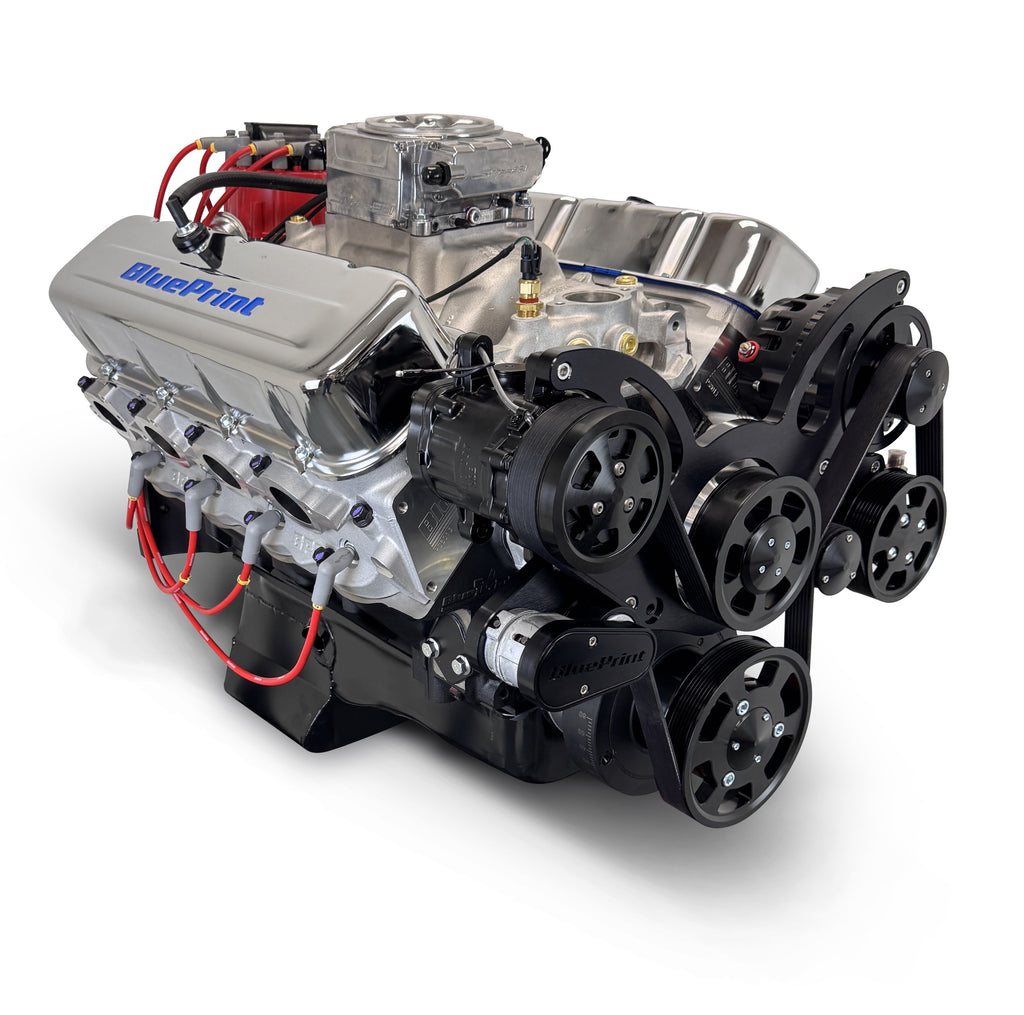 BluePrint Engines BP4967CTFKB 496CI GM Big Block Compatible Base Dressed -EFI -Black Kit for Select Chevrolet Bel Air, Chevrolet Biscayne, Chevrolet Blazer, Chevrolet Brookwood, Chevrolet C10, Chevrolet C10 Pickup, Chevrolet C10 Suburban, Chevrolet C20,