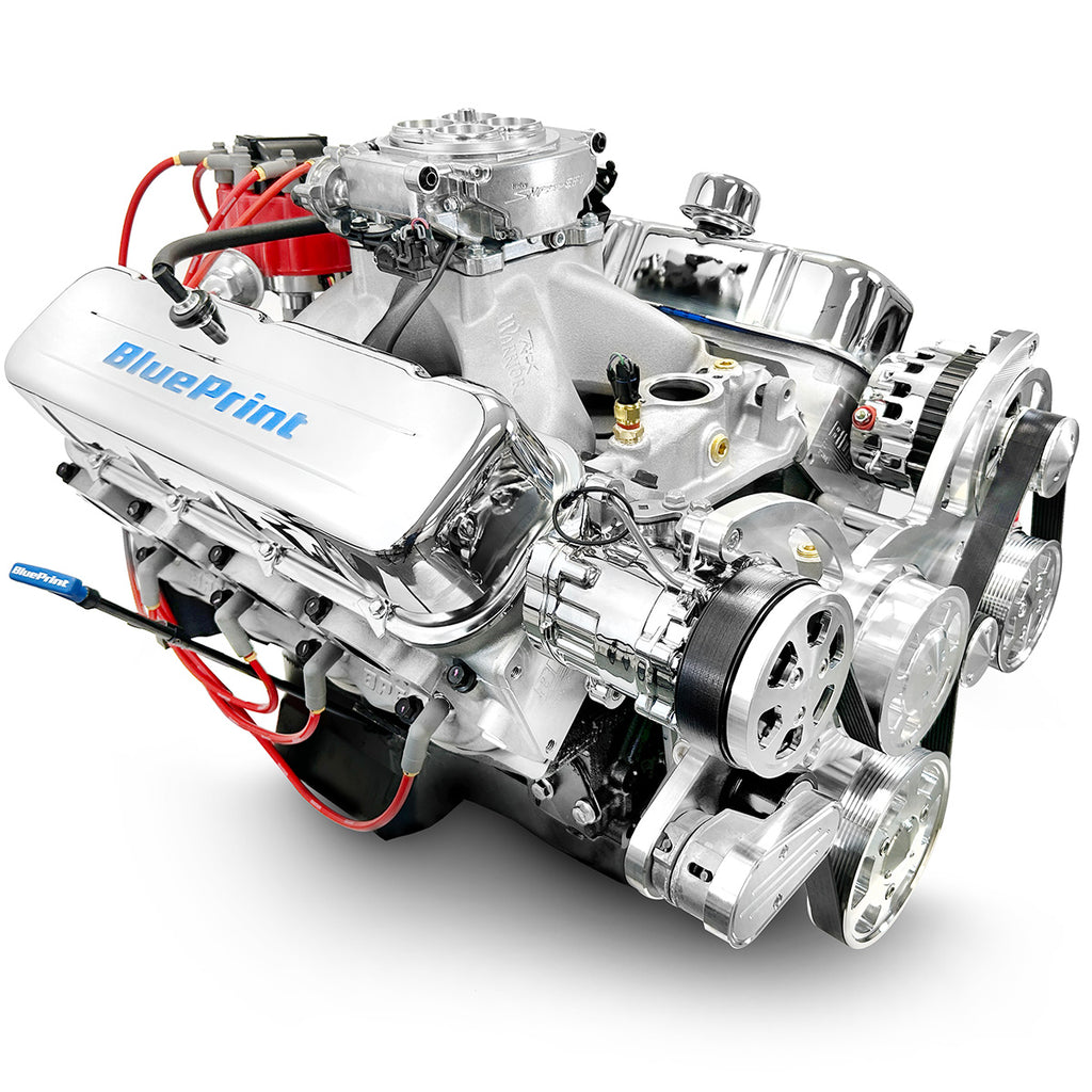 BluePrint Engines BP4967CTFK 496CI GM Big Block Compatible Base Dressed -EFI -Polished Kit for Select Chevrolet Bel Air, Chevrolet Biscayne, Chevrolet Blazer, Chevrolet Brookwood, Chevrolet C10, Chevrolet C10 Pickup, Chevrolet C10 Suburban, Chevrolet